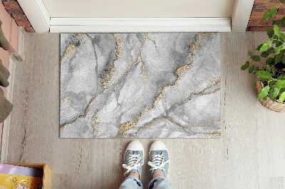 Washable door mat indoor Gray marble