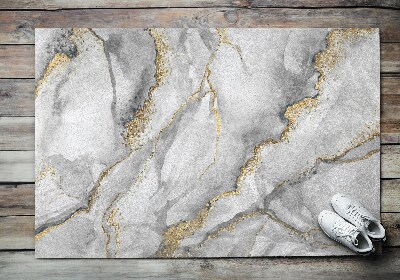 Washable door mat indoor Gray marble