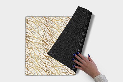 Washable door mat Golden leaves pattern