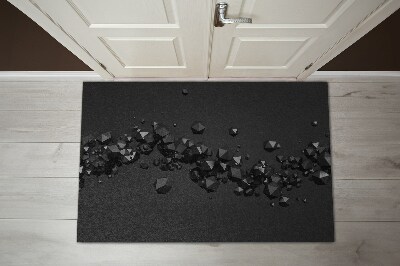 Washable door mat Black geometric abstraction