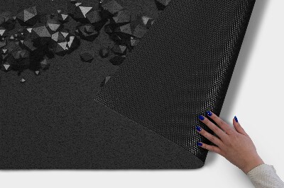 Washable door mat Black geometric abstraction
