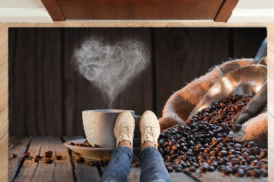 Washable door mat Coffee heart