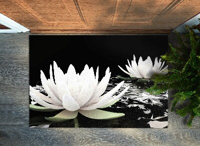 Washable door mat Water lilies flowers