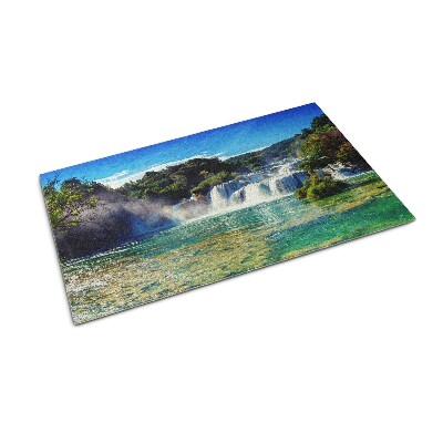 Washable door mat Landscape of the waterfall