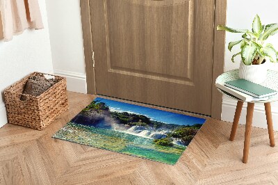 Washable door mat Landscape of the waterfall