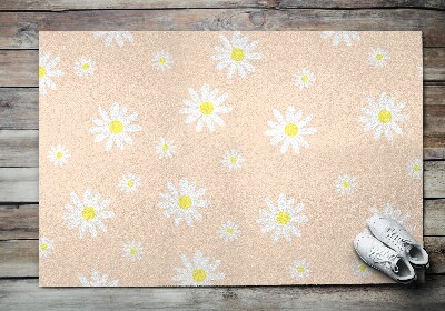 Washable door mat indoor Flowers pattern