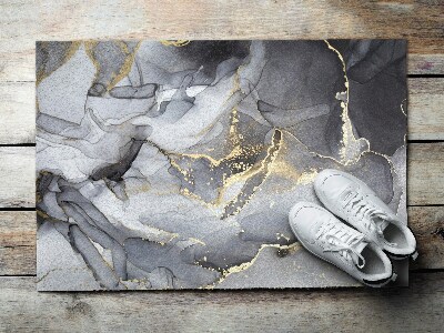 Washable door mat Gray marble