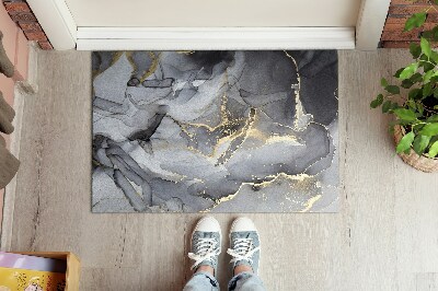 Washable door mat Gray marble