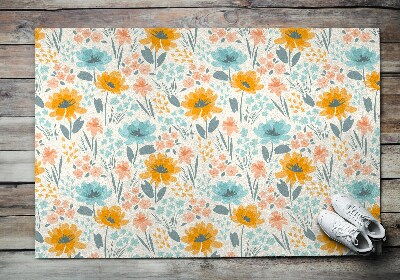 Washable door mat Floral pattern