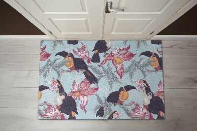 Door mat indoor Birds flowers