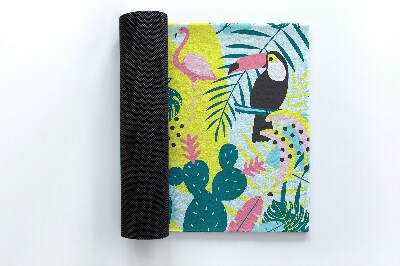 Door mat indoor Birds plants abstraction