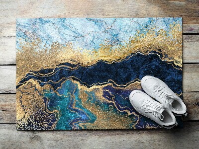 Door mat indoor Blue marble