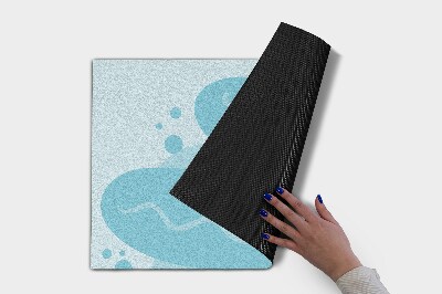 Washable door mat Blue fish