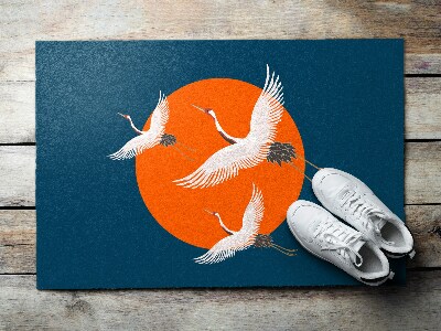 Doormat Japanese crane