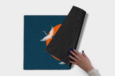 Doormat Japanese crane