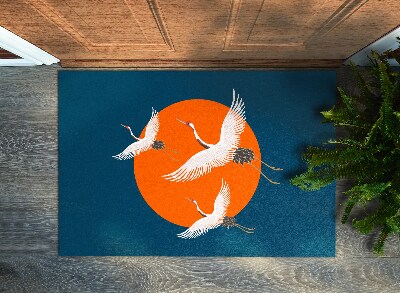 Doormat Japanese crane