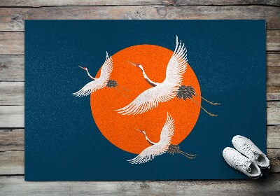 Doormat Japanese crane