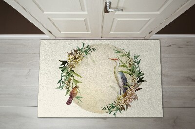 Washable door mat indoor Composition flowers birds