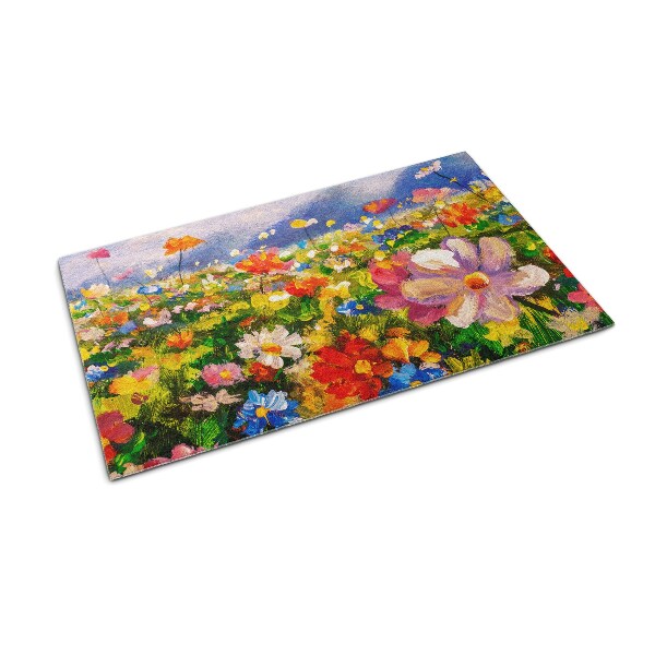 Washable door mat indoor Meadow flowers