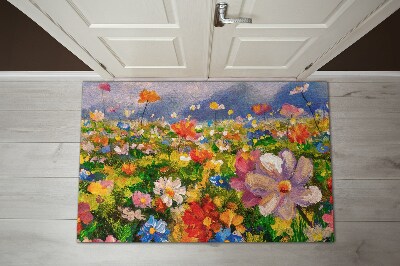 Washable door mat indoor Meadow flowers