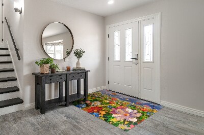 Washable door mat indoor Meadow flowers