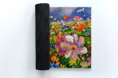 Washable door mat indoor Meadow flowers