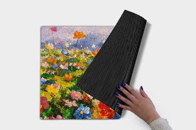 Washable door mat indoor Meadow flowers