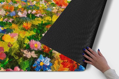 Washable door mat indoor Meadow flowers