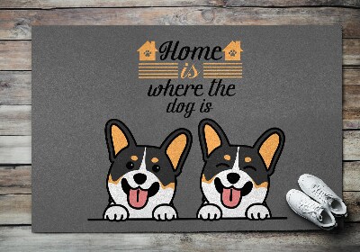Door mat Home is where the dog is