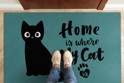 Doormat Home is where my cat is