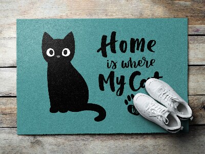 Doormat Home is where my cat is