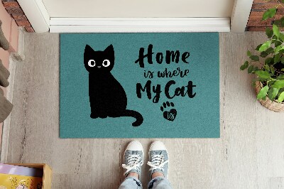 Doormat Home is where my cat is