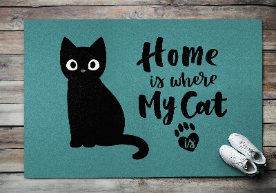 Doormat Home is where my cat is
