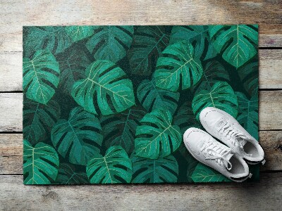 Doormat Monstera leaves