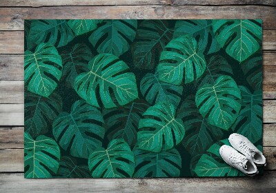 Doormat Monstera leaves