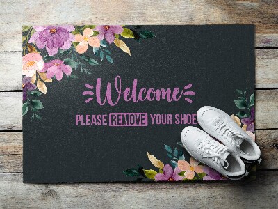 Doormat Welcome please remove your shoes