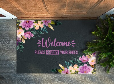 Doormat Welcome please remove your shoes
