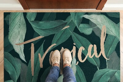 Door mat indoor Tropical leaves