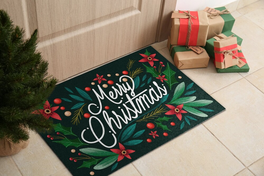 All Over Christmas Tree Doormat Holiday Tree Doormat -  UK in