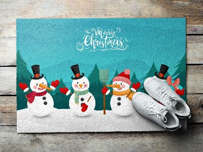Door mat Christmas snowmen