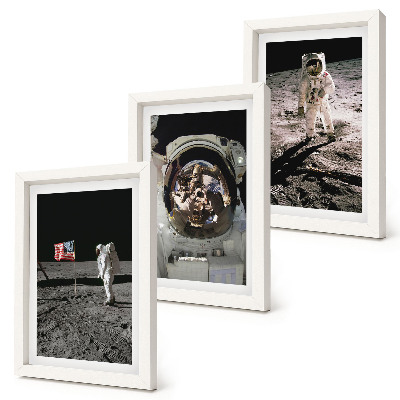 3-piece wall art set Astronauts landing on the moon photos