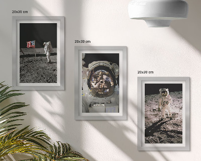 3-piece wall art set Astronauts landing on the moon photos