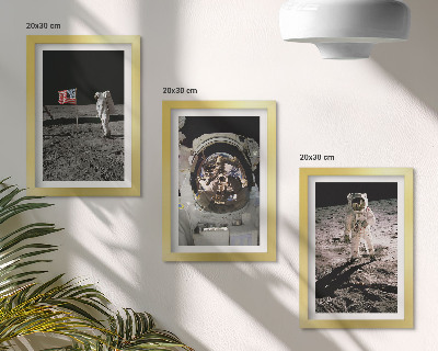 3-piece wall art set Astronauts landing on the moon photos
