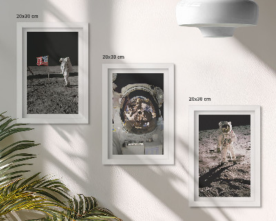 3-piece wall art set Astronauts landing on the moon photos