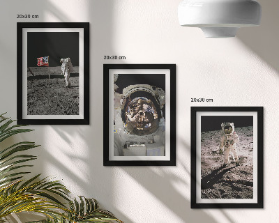 3-piece wall art set Astronauts landing on the moon photos