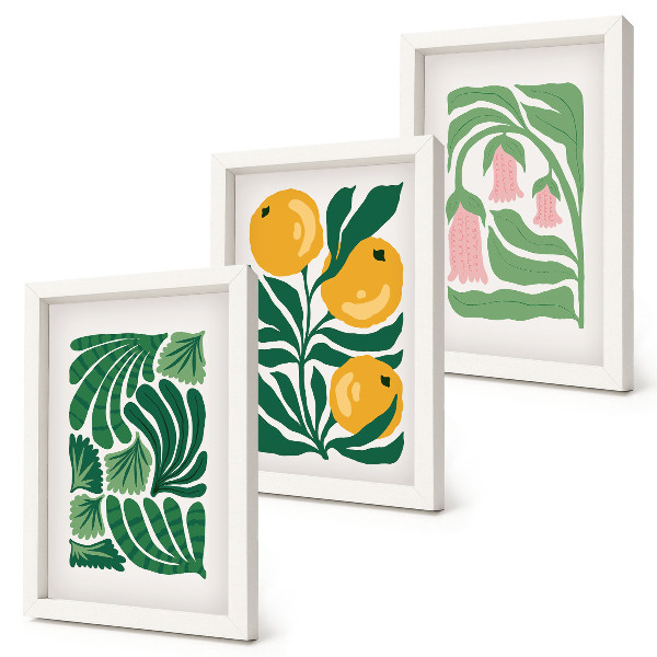 Photo frame wall Minimalist plant patterns with fruits and leaves