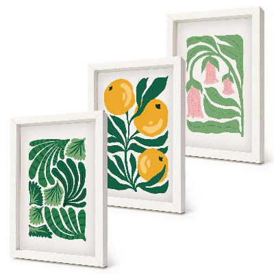 Photo frame wall Minimalist plant patterns with fruits and leaves