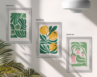 Photo frame wall Minimalist plant patterns with fruits and leaves