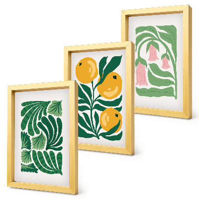 Photo frame wall Minimalist plant patterns with fruits and leaves