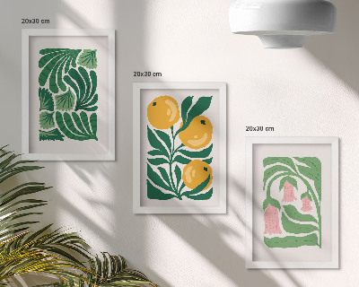 Photo frame wall Minimalist plant patterns with fruits and leaves